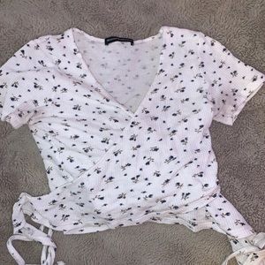 brandy melville white rae top